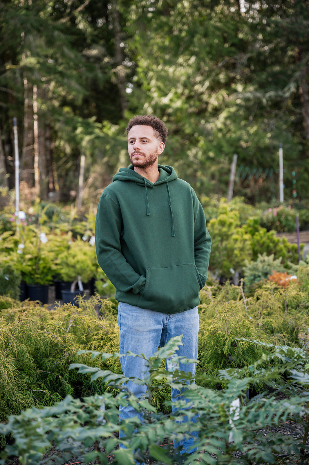Unisex Eco Hoodie - Blank Apparel- Forest Green-1