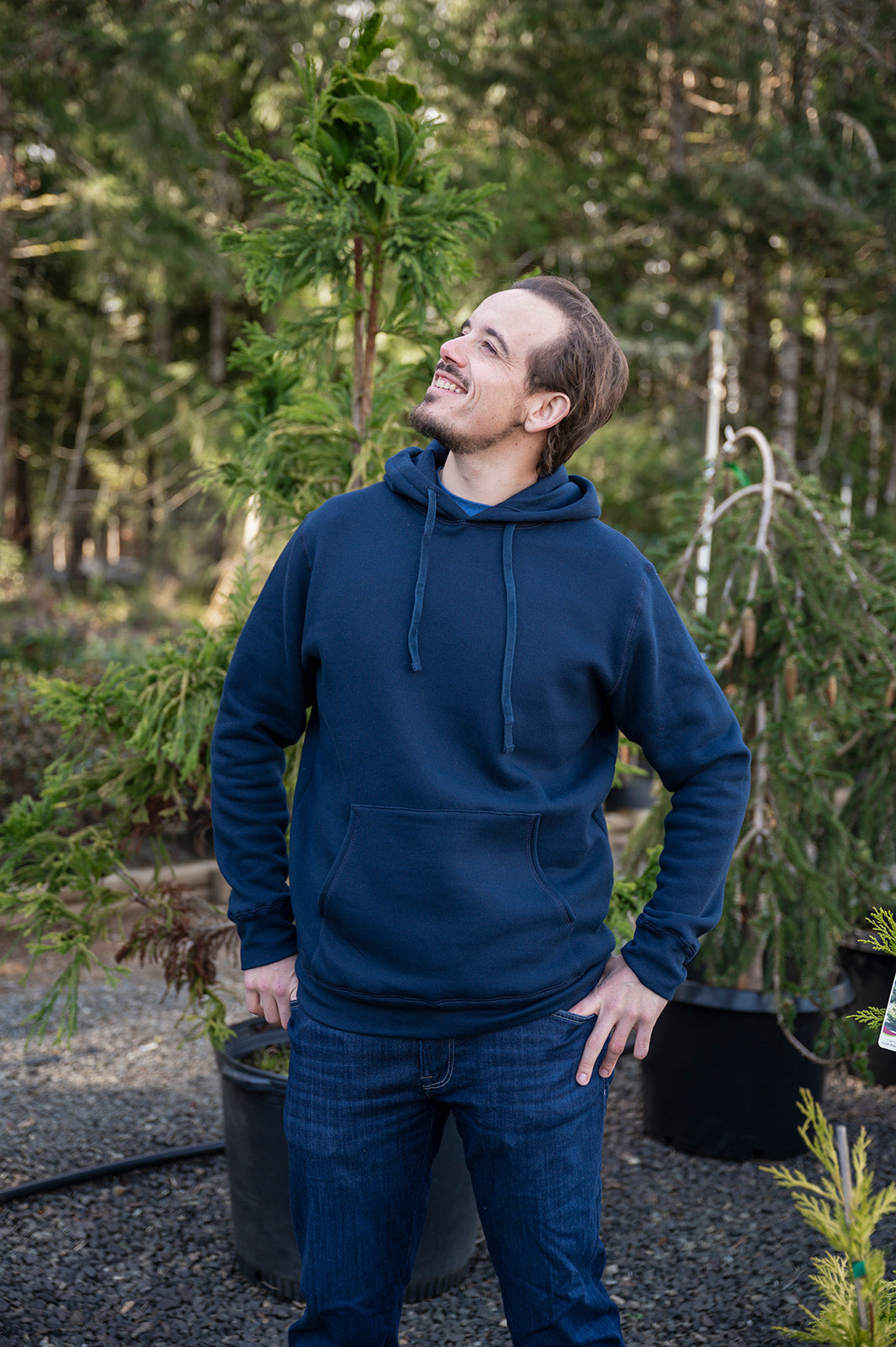 Unisex Eco Hoodie - Blank Apparel- Navy Blue-2
