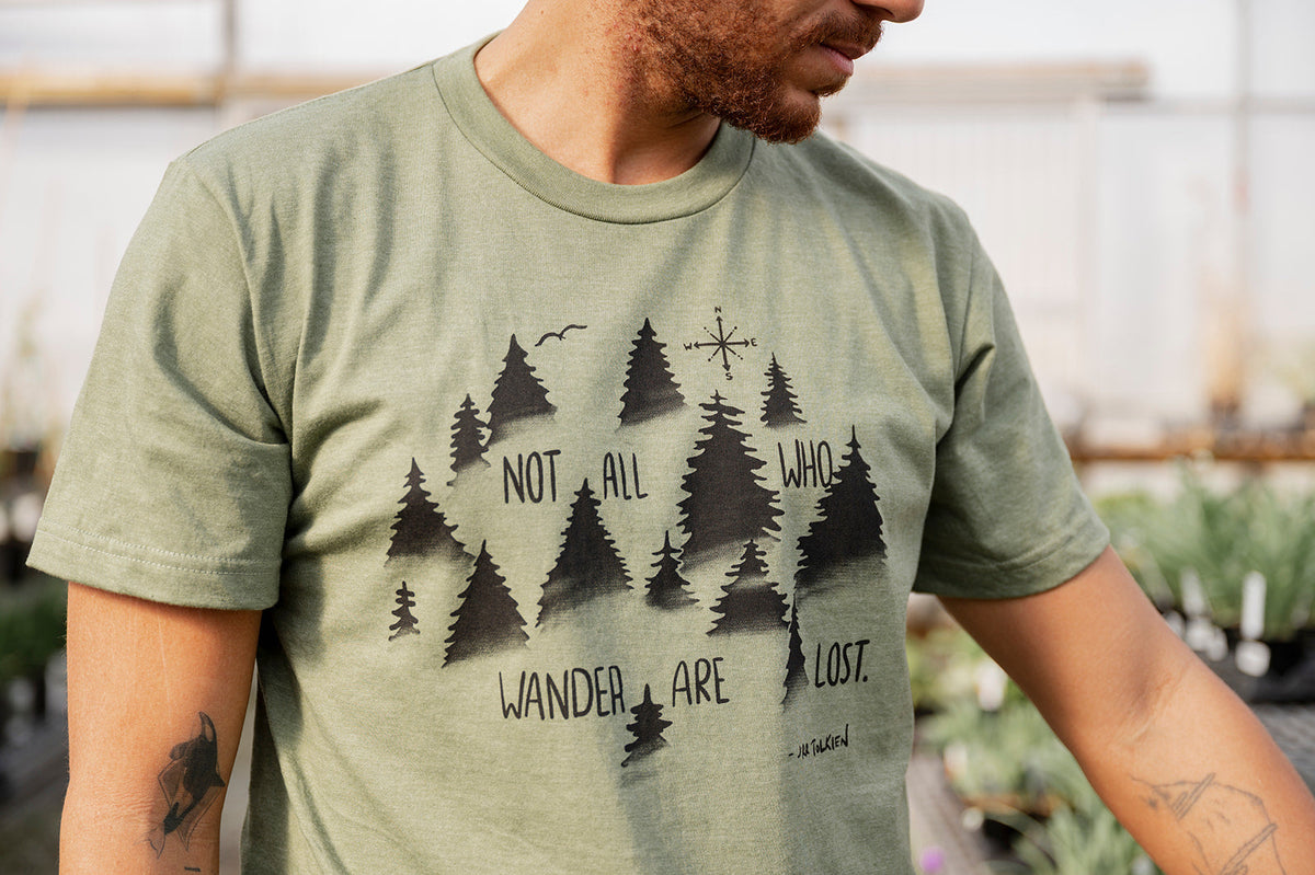 WANDER - Unisex Eco Tee - Heather Army Green-2