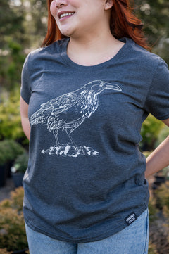 RAVEN - Women's Eco Tee - Heather Charcoal-2