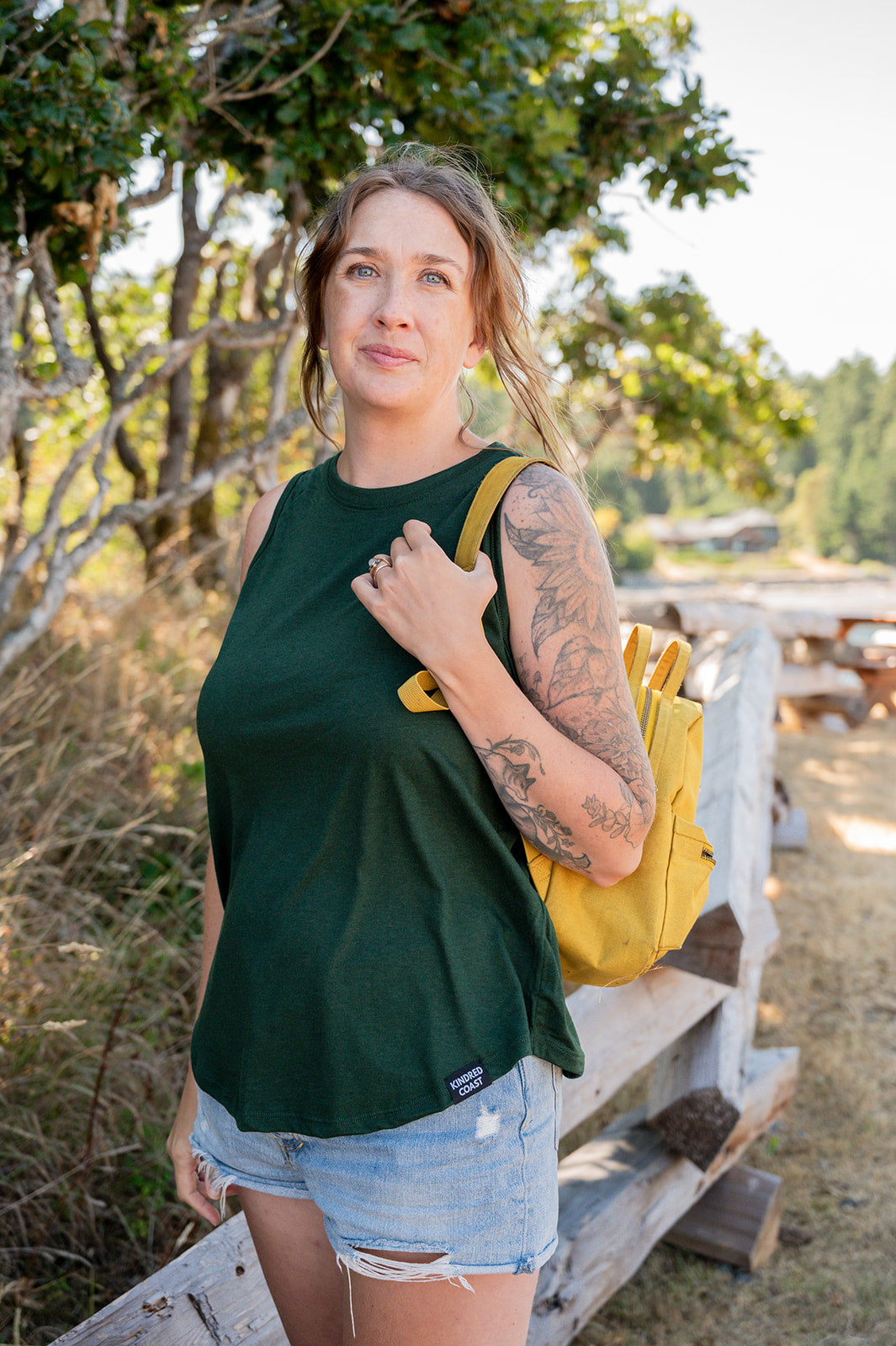 Women's Relaxed Bamboo Tank - Blank Apparel - Forest Green-5
