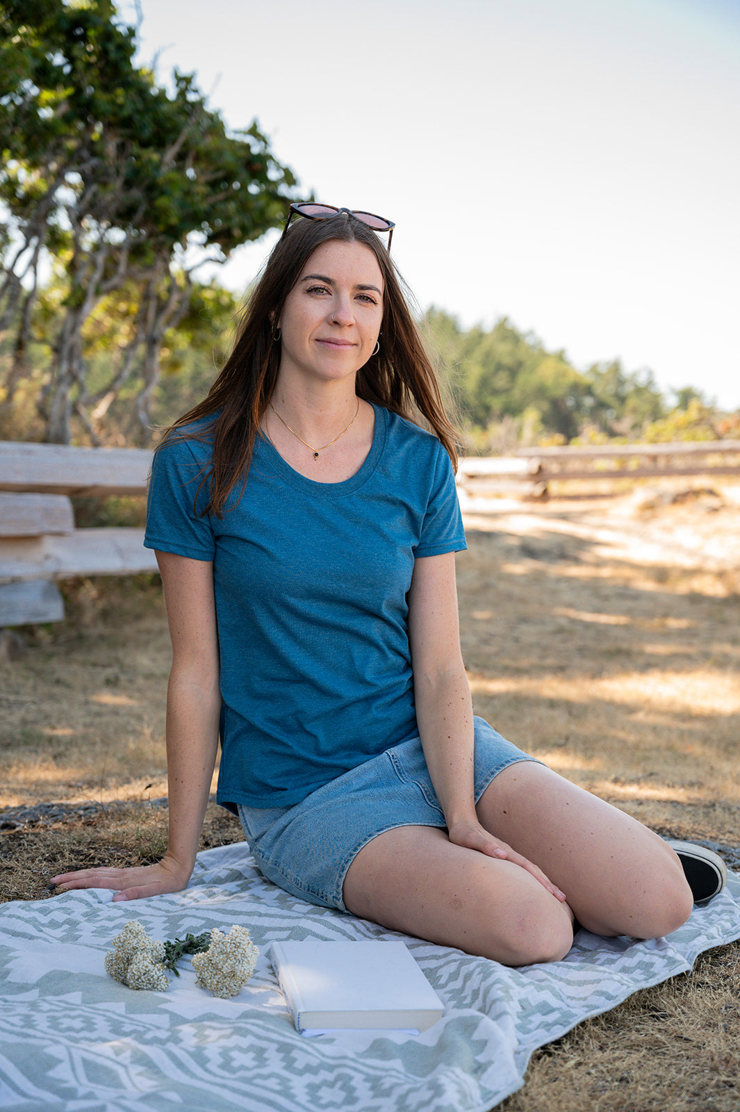 Women's Eco Tee - Blank Apparel - Heather Teal-2