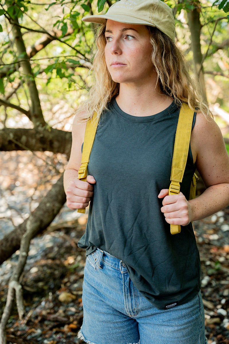 Women's Relaxed Bamboo Tank - Blank Apparel - Charcoal Grey-1