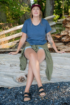 Women's Eco Tee - Blank Apparel - Heather Navy-1