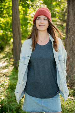 Women's Eco Tee - Blank Apparel - Heather Charcoal-2