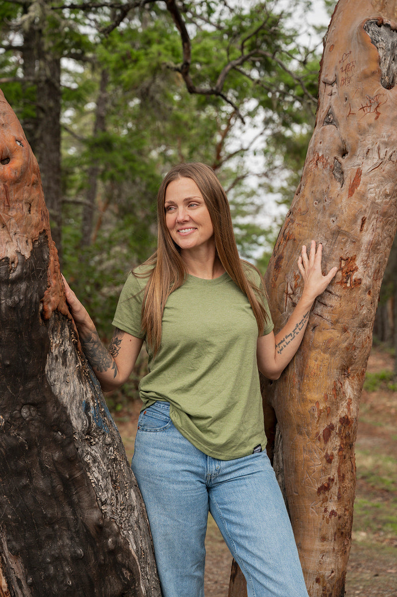 Women's Eco Tee - Blank Apparel - Heather Army-1