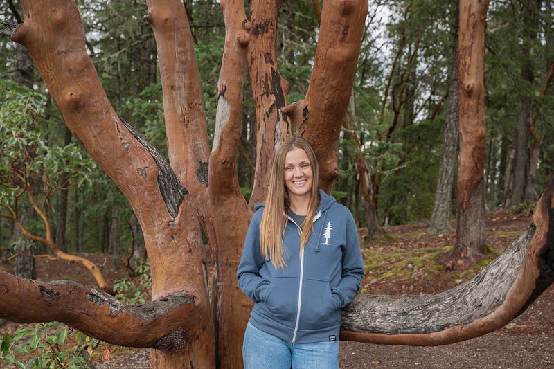 MINI TREE Unisex Zip Up Organic Cotton Hoodie - Slate Blue-2