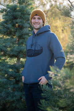 FLOATING ISLAND - Unisex Organic Cotton Hoodie Slate Blue-1