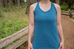 Women's Eco Racerback Tank Top - Blank Apparel - Teal-3