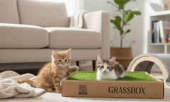 Real Grass Box for Cats & Kittens – Natural Indoor Potty Solution-1