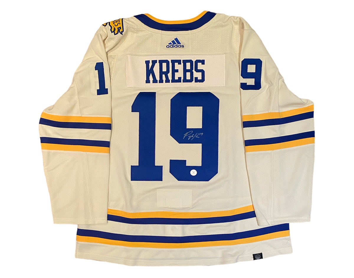 Peyton Krebs Autographed Buffalo Sabres 2022 Heritage Classic Adidas Jersey-1