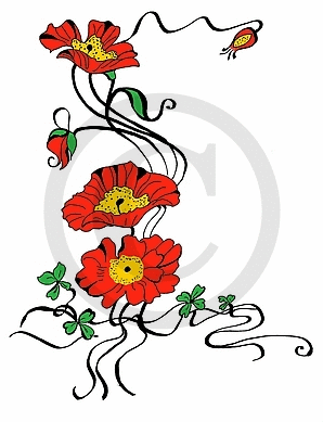 Frog's Whiskers Ink Stamps - Art Deco Poppies-1