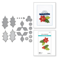 Matrices de découpe poinsettia et houx cousus - Collection de Noël-2