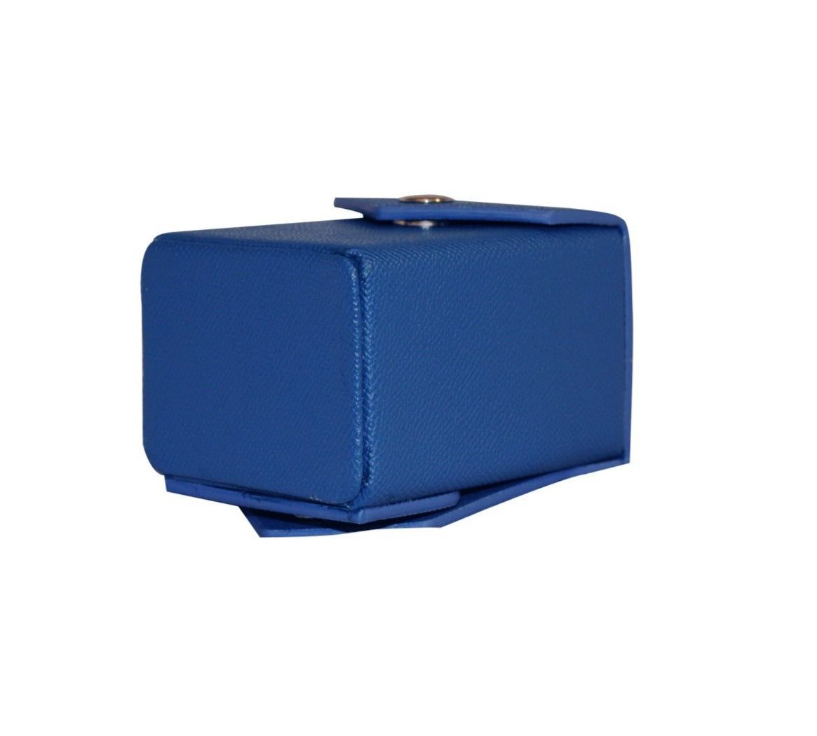 Blue - Hard Shell - Textured Leather - Deck Box - With Belt Loop-7