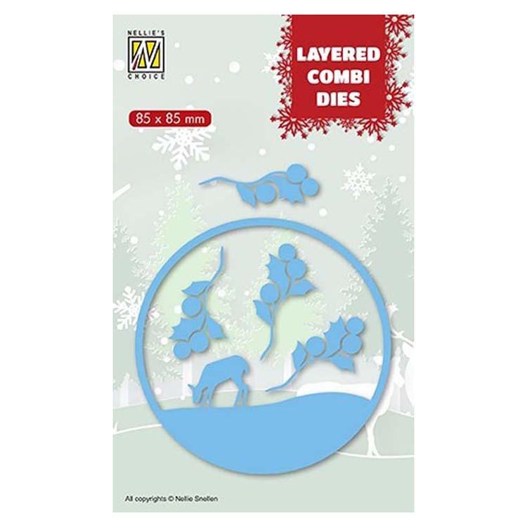 Nellie's Choice Layered Combi Dies Round Deer B-1