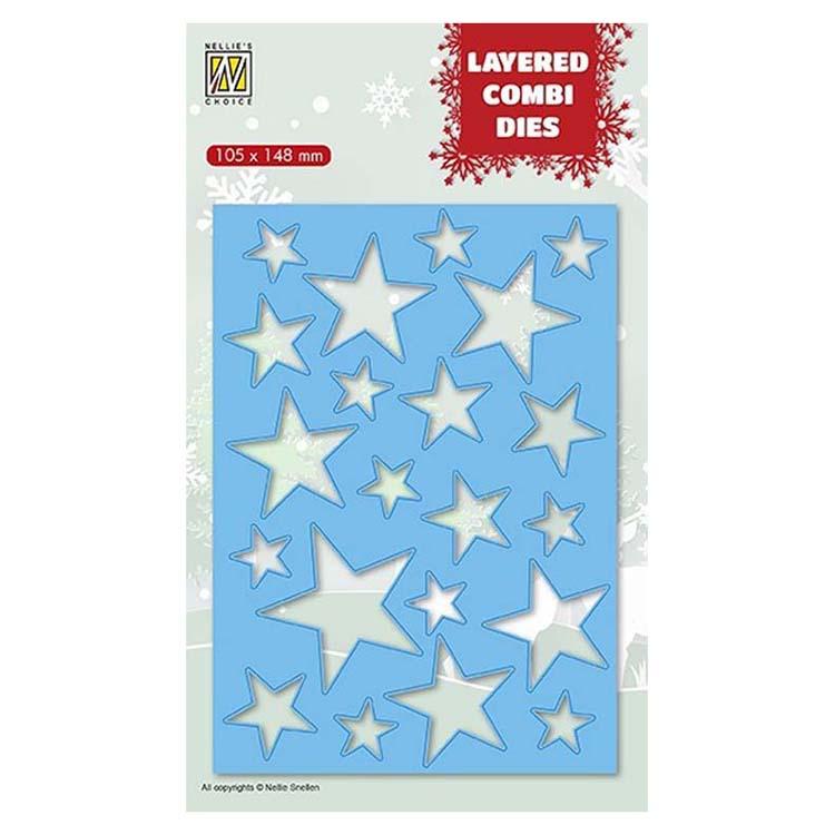Nellie's Choice Layered Combi Dies Rectangle Stars A-1