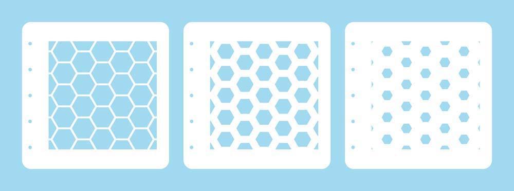 Layered combi stencil set (set of 3) Honeycomb-1