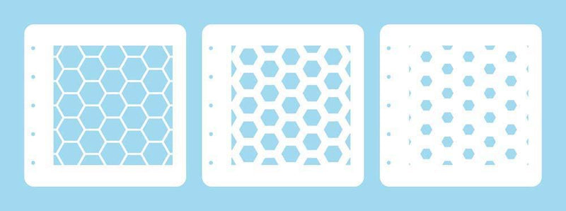Layered combi stencil set (set of 3) Honeycomb-1