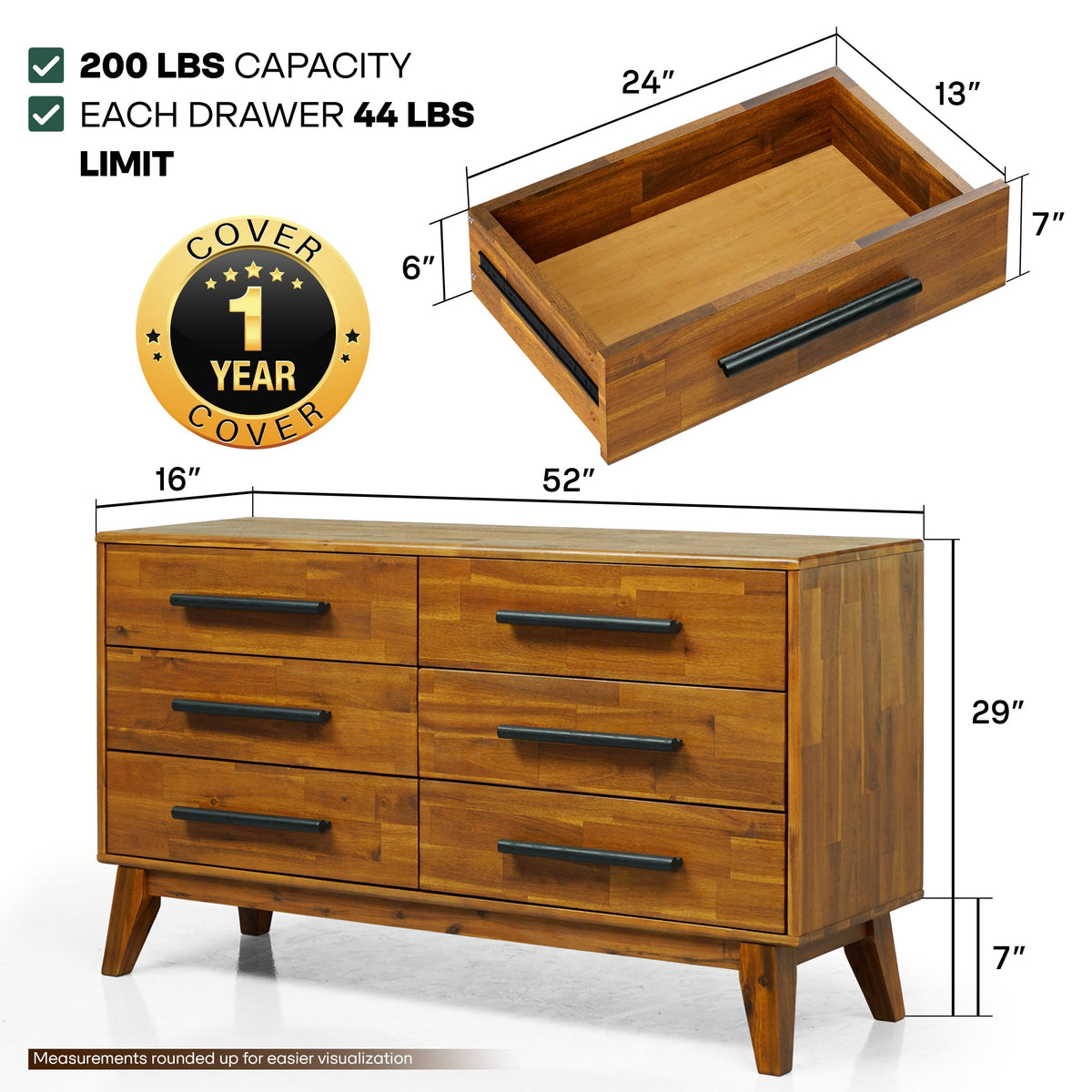 Cómoda de madera maciza Legacy-4