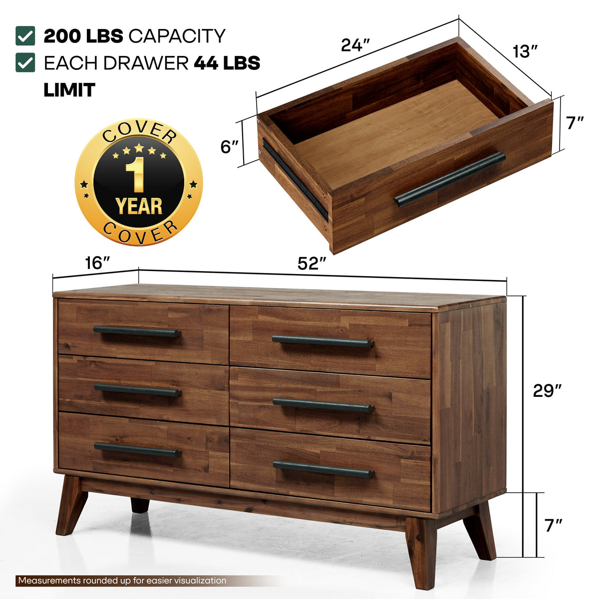 Cómoda de madera maciza Legacy-15