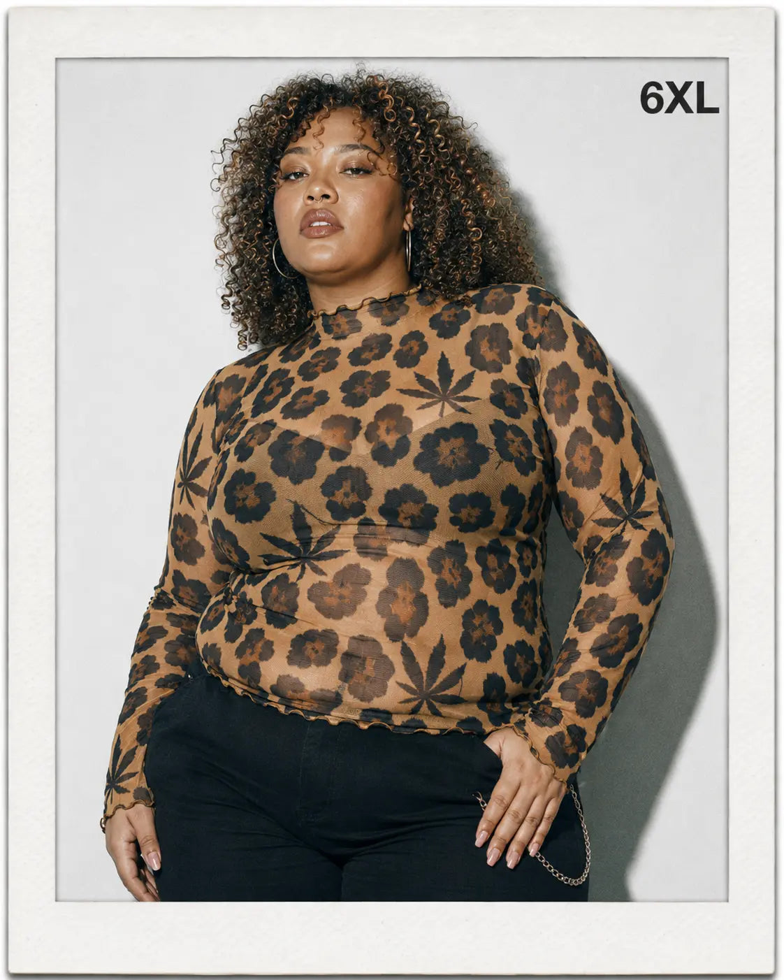 Leopard High-Neck Mesh Long-Sleeve Top-13
