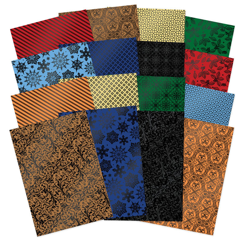 Stained Glass Christmas Luxury Foiled Edge-to-Edge Cardstock-1