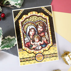 Stained Glass Christmas Luxury Foiled Edge-to-Edge Cardstock-3