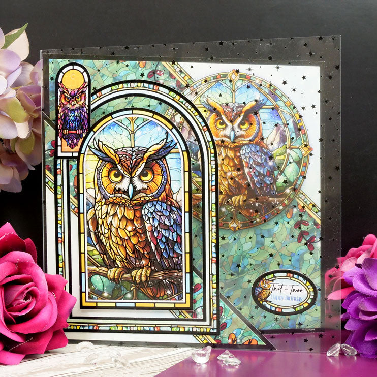Mundos místicos en vitral, acetato de lujo con estampado metalizado-6