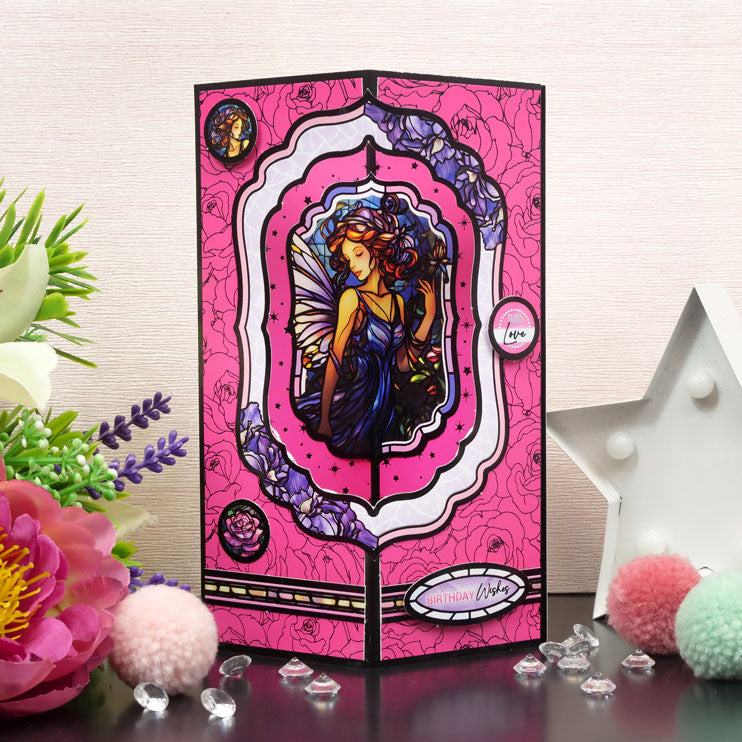 Stained Glass Mystical Worlds Luxury Foiled Edge-to-Edge Cardstock-2
