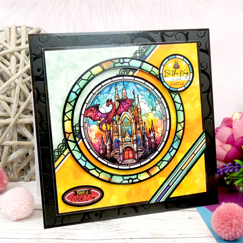 Stained Glass Mystical Worlds Luxury Foiled Edge-to-Edge Cardstock-3