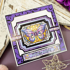 Stained Glass Mystical Worlds Luxury Foiled Edge-to-Edge Cardstock-4