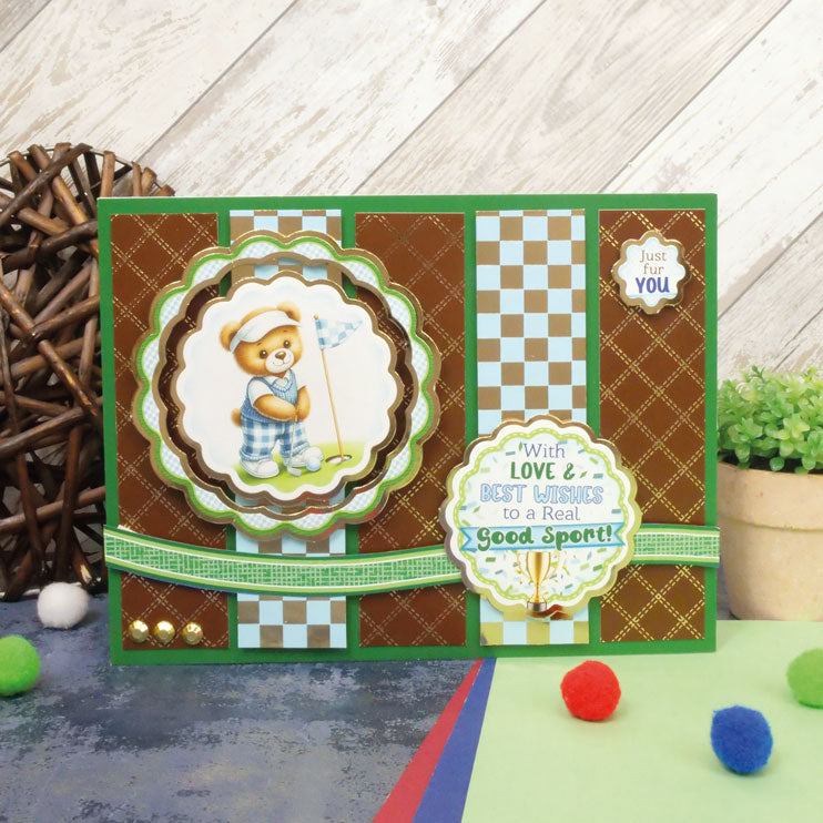 Teddy Time Foiled Edge-to-Edge Cardstock-2