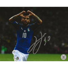 Lorenzo Insigne Autographed Italian National Soccer Team Heart Celebration 8x10 Photo-1