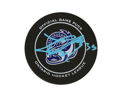 Luke Misa Autographed Mississauga Steelheads Official Game Puck-1