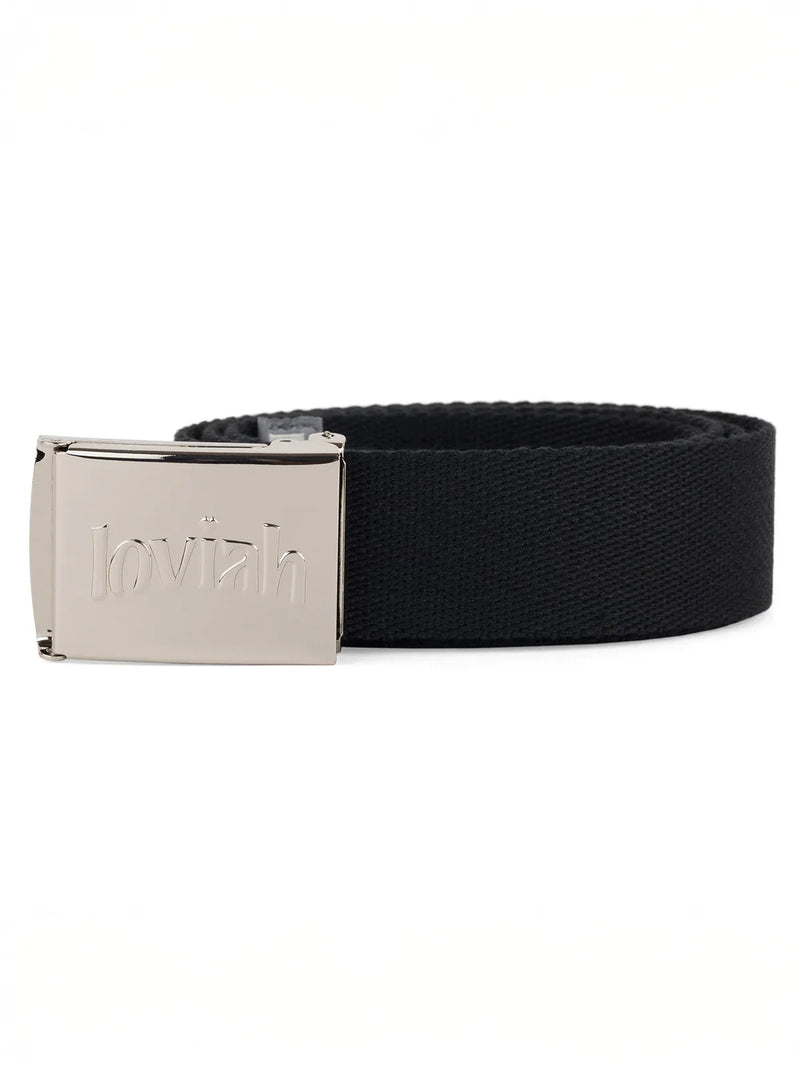 Loviah 'Chrome' Webbing Belt - Black-1