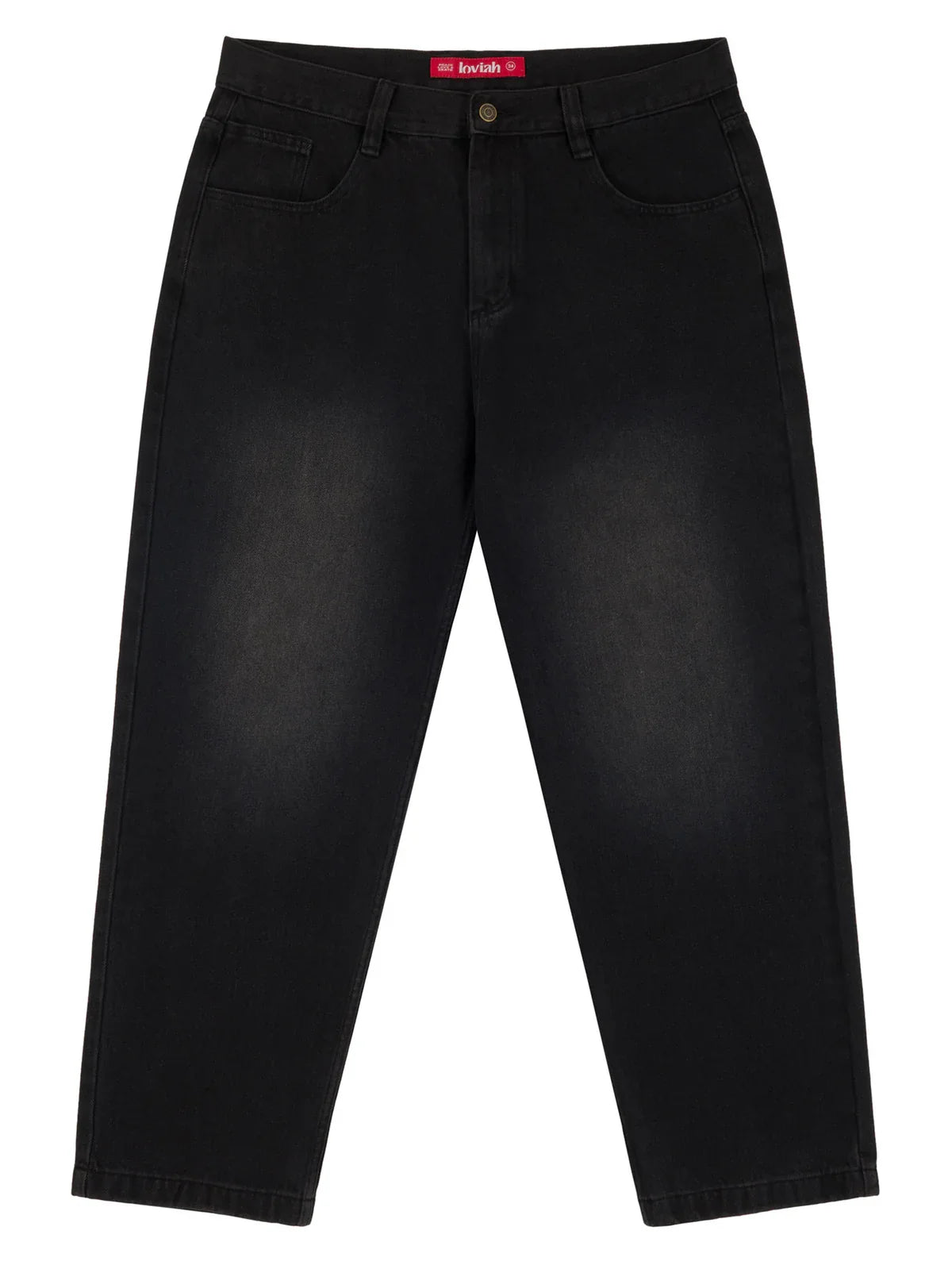 Loviah '5 Pocket' Baggy Jeans - Vintage  Sand Blast Black Denim-1