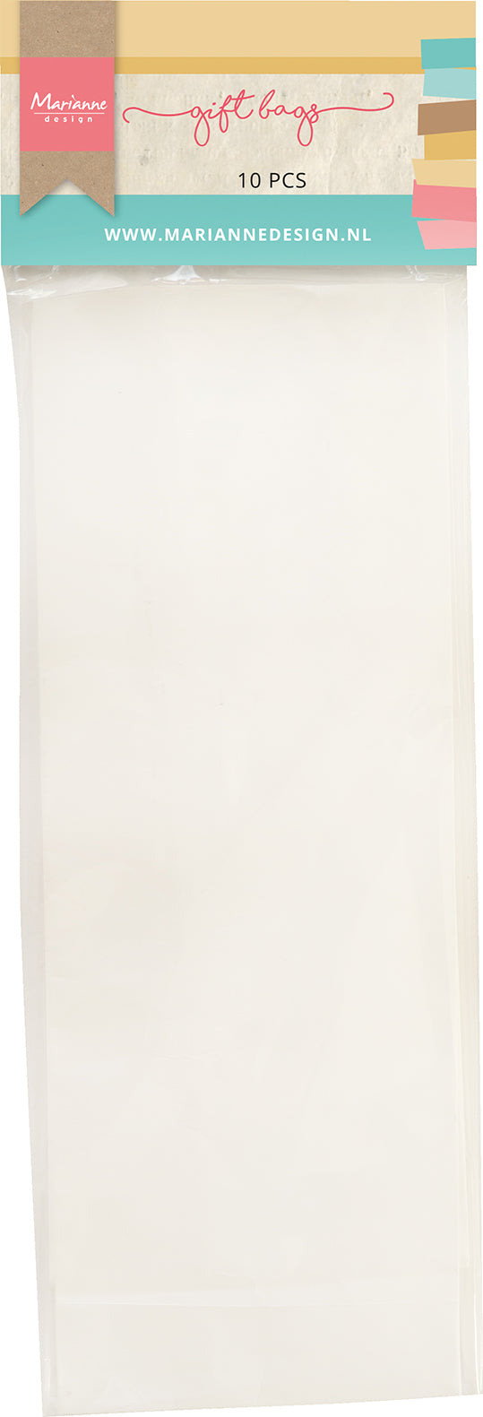 Marianne Design Gift Bags - White - 76x40x200 mm-1