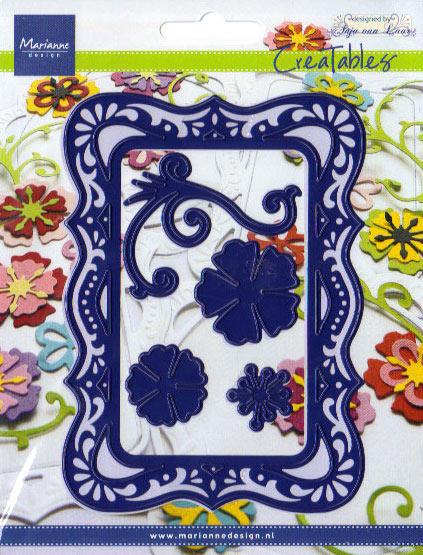 Marianne Design: Creatables Dies - Rectangle Frame & Flowers-1
