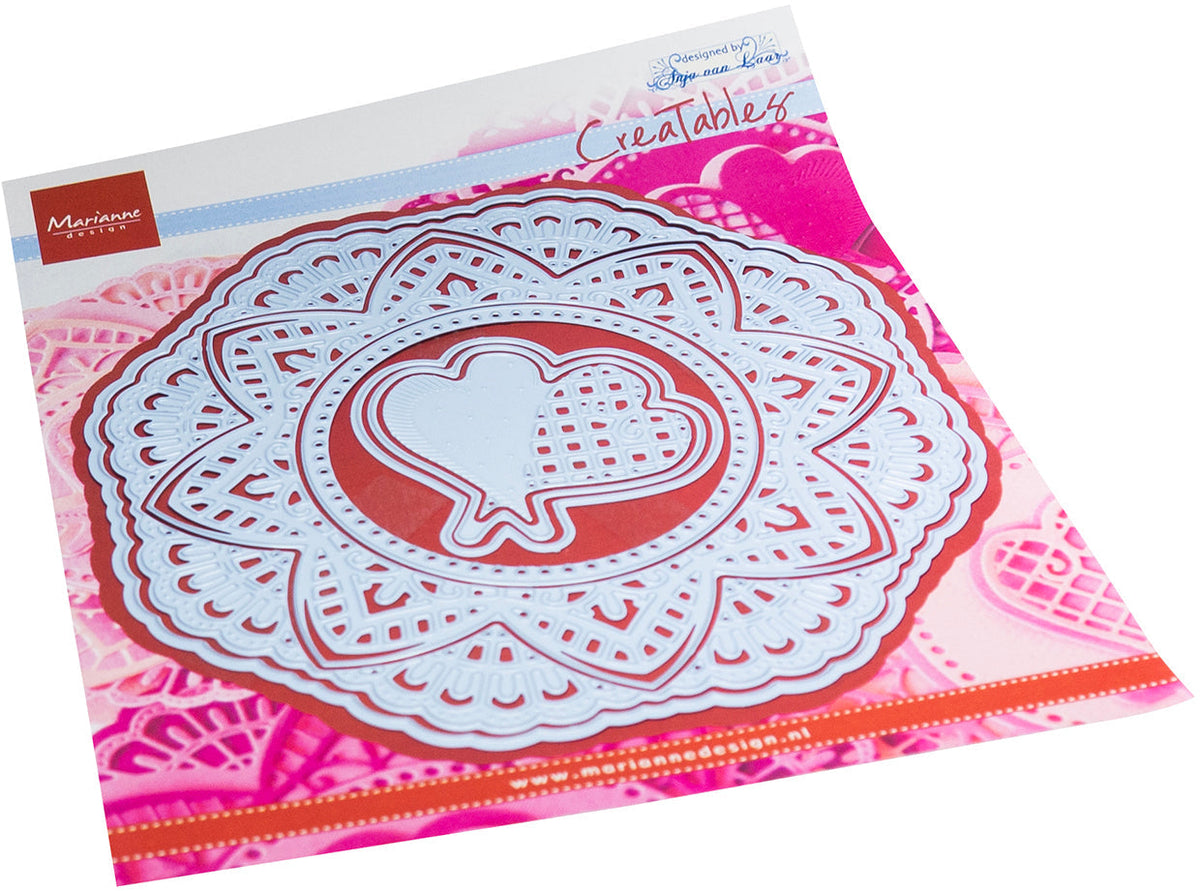 Marianne Design Creatables Die - Anja's Elegant Circle With Hearts-1