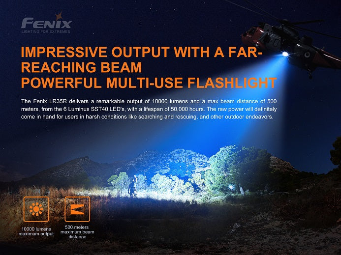 Fenix LR35R 10000 Lumen Rechargeable Flashlight-2