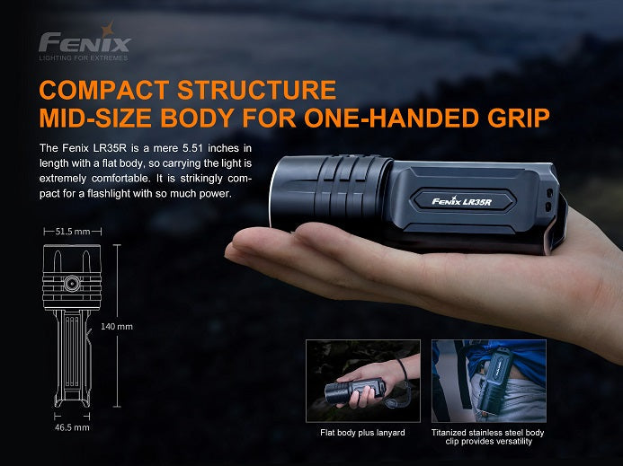 Fenix LR35R 10000 Lumen Rechargeable Flashlight-4