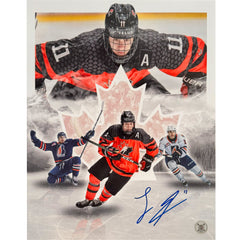 Logan Stankoven Autographed Team Canada 2021 U18 & Kamloops Blazers Artwork 11X14 Photo-1