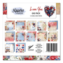 3Quarter Designs Love You 6x6 Paper Pack-1