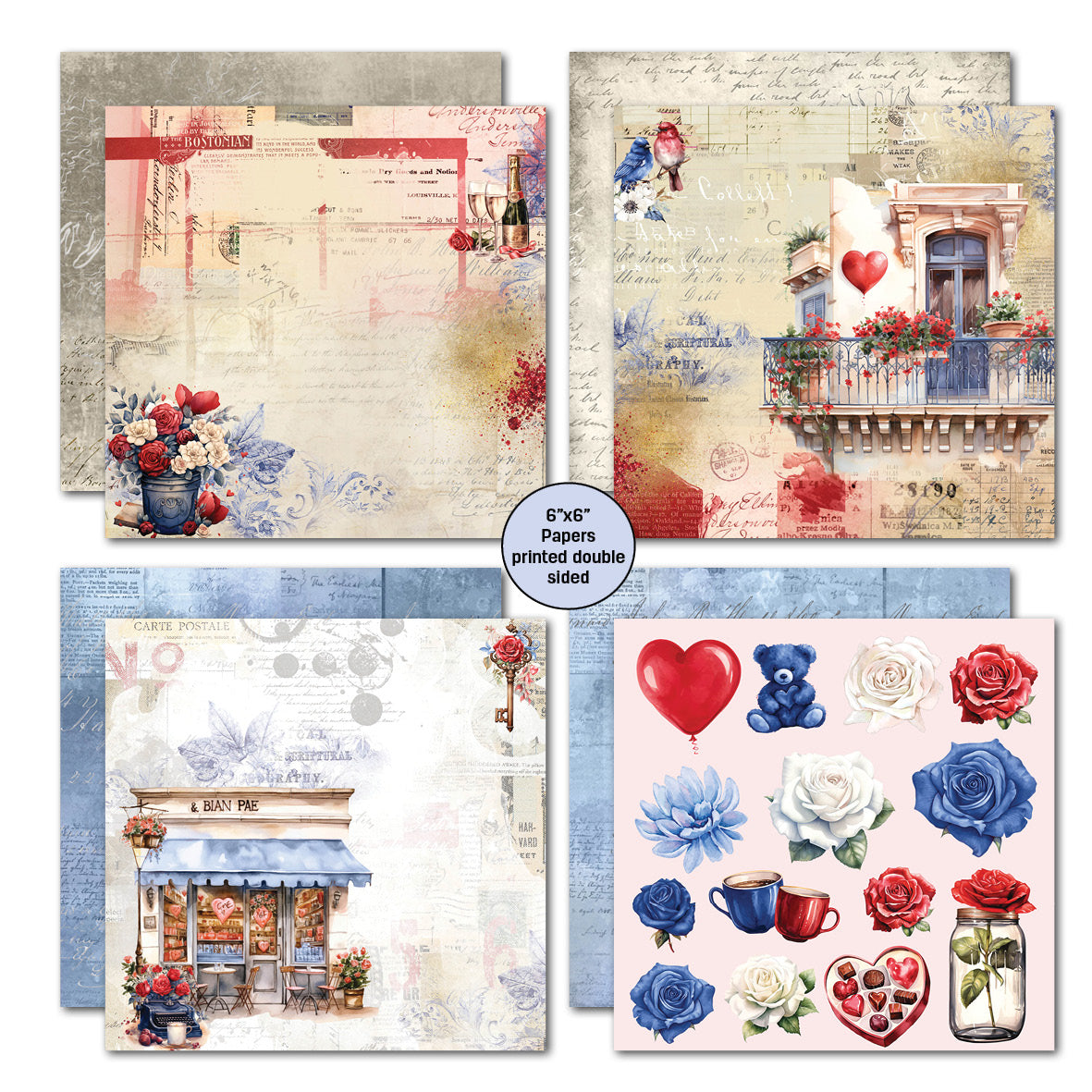 3Quarter Designs Love You 6x6 Paper Pack-4