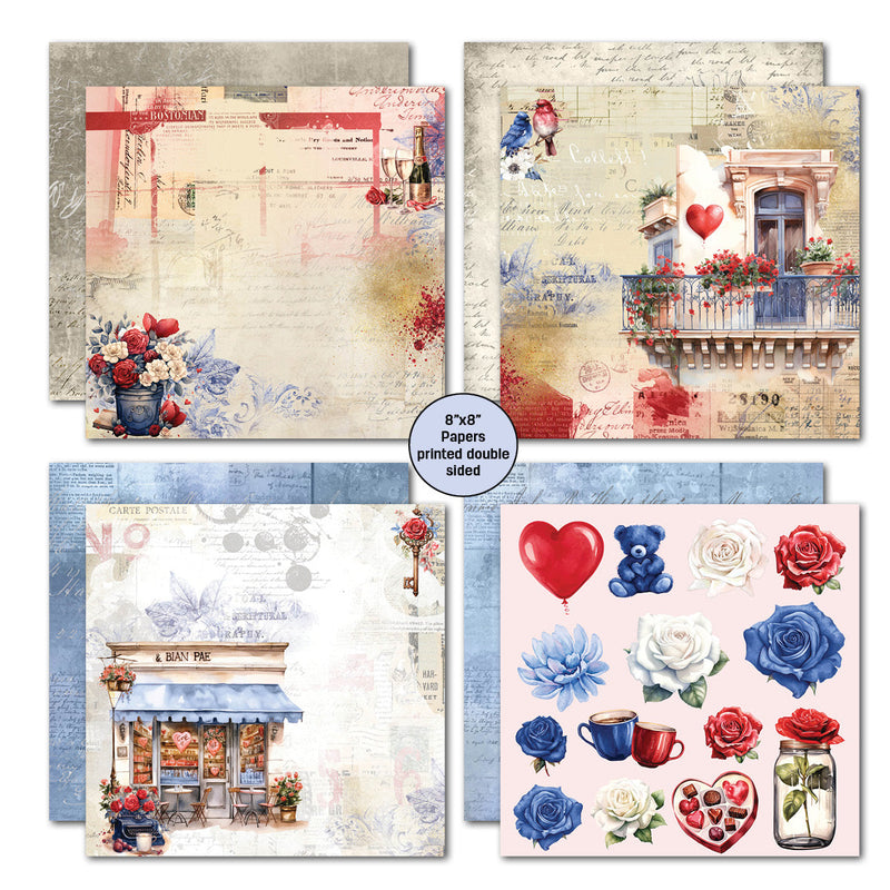 3Quarter Designs Love You 8x8 Paper Pack-4