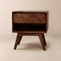 Laden Handcrafted Solid Wood Nightstand-1