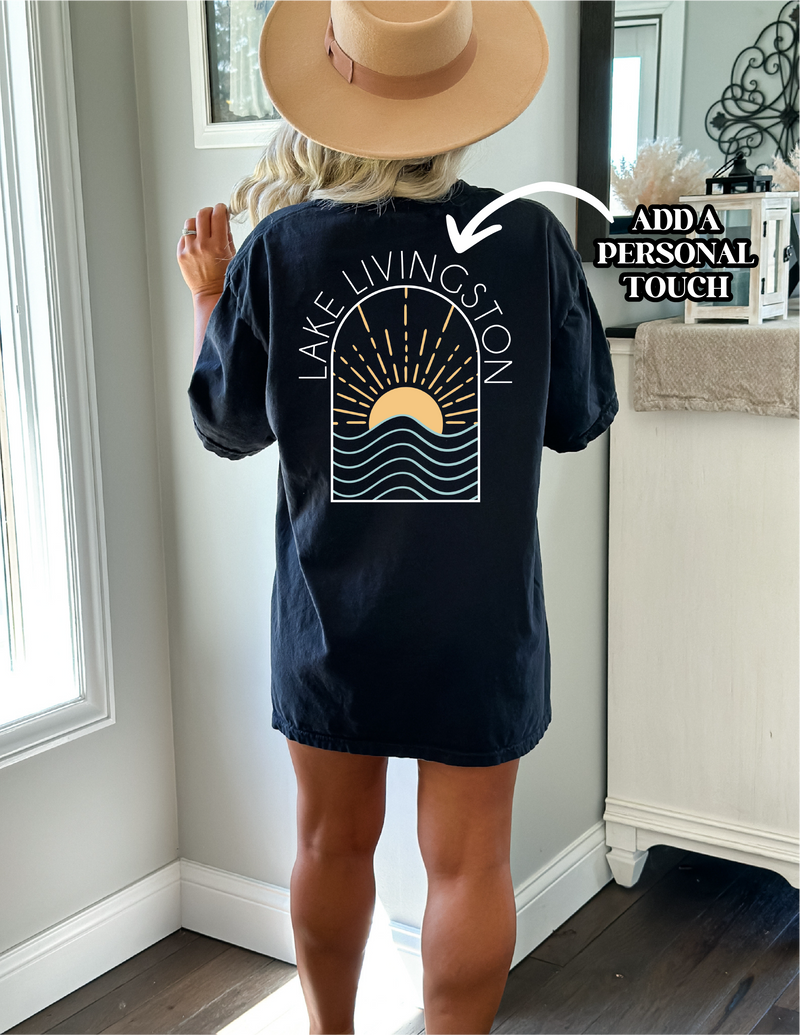 Custom Lake Sunset Personalized Tshirt | Summer Apparel-2