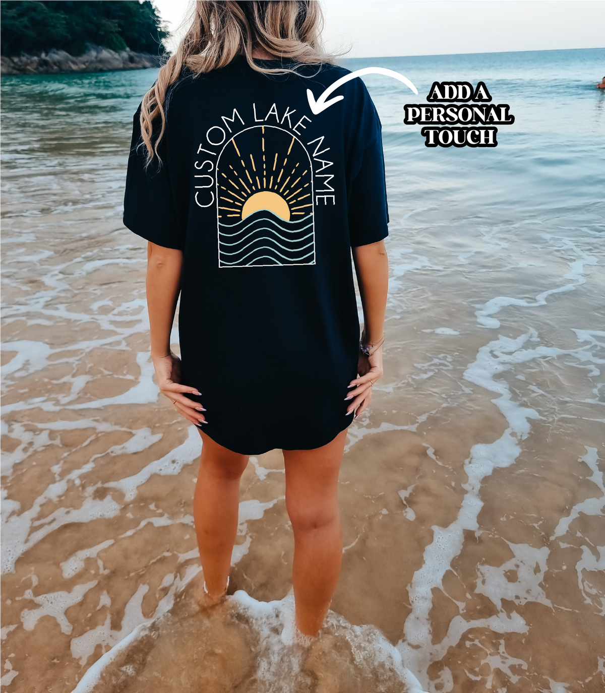 Custom Lake Sunset Personalized Tshirt | Summer Apparel-1