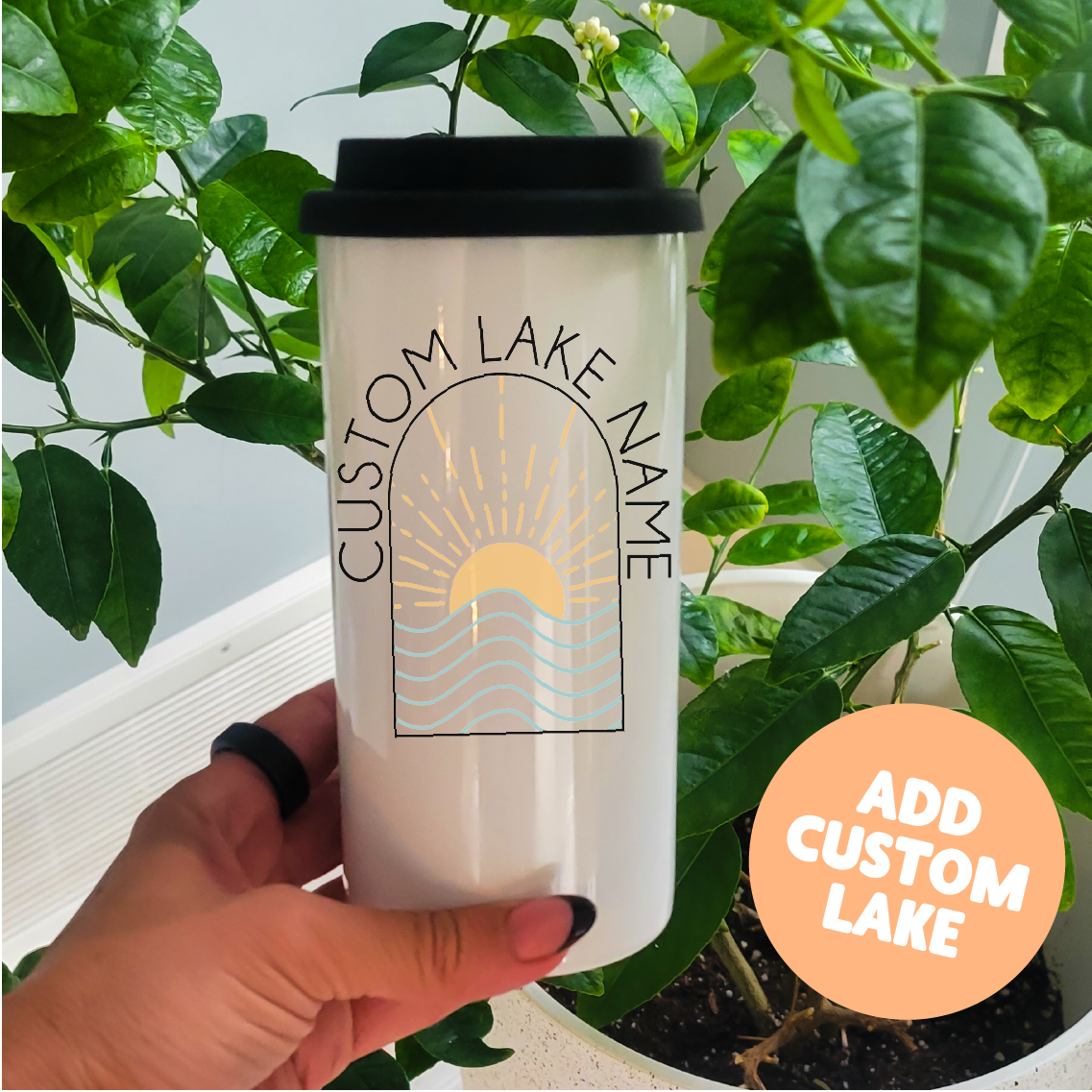 Vaso térmico de acero inoxidable Lake Arch de 16 oz | Vaso para bebidas Lake | Vaso de verano