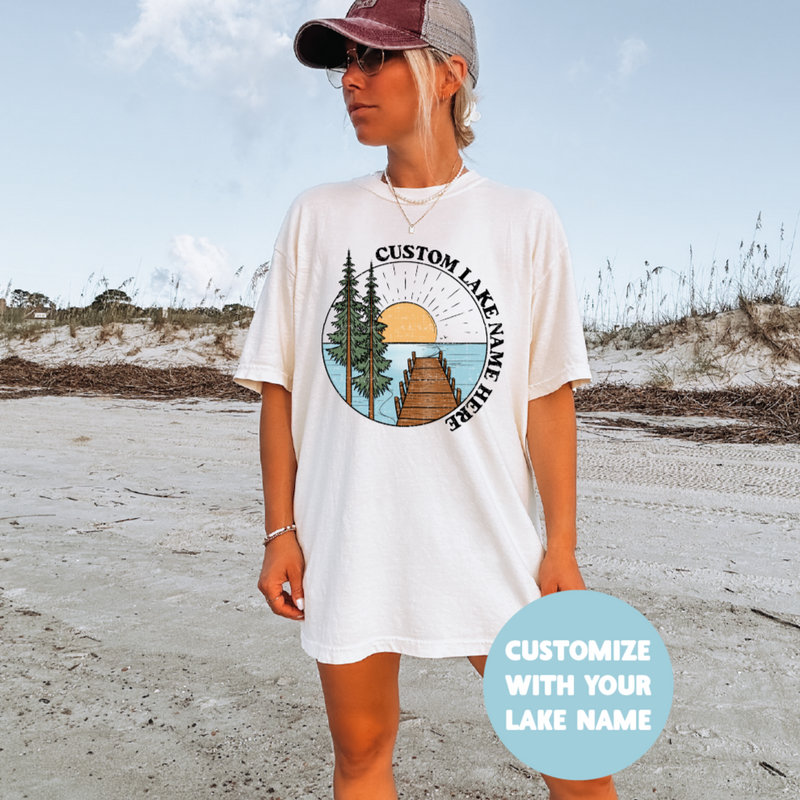 Lake Scene Personalized T-shirt | Lake Shirt | Custom Clothing-1